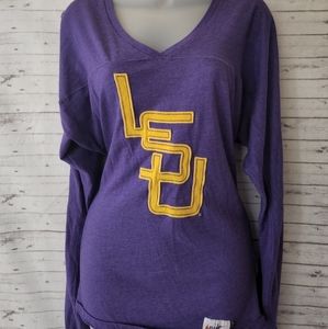 Women's LSU Long Sleeve V Nevk